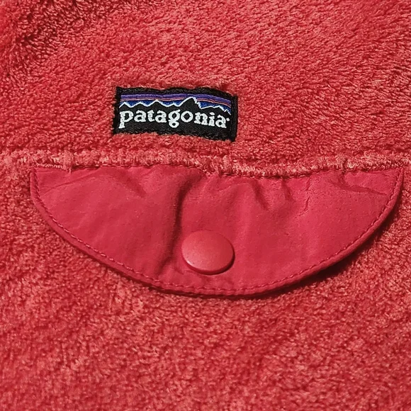 Patagonia Girls Re-Tool Full Zip Fleece Jacket  10 Coral  Snap Pocket Retired - Picture 7 of 15